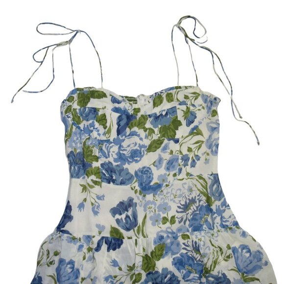 NWT Reformation Kesia in Lucca Floral Tie Strap Georgette Tiered Midi Dress 12 - Picture 6 of 9